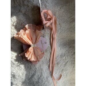 NORDSTROM 2 PC Peach Pink Hair Bow Accessories Bundle Lot Bows Barrettes NEW